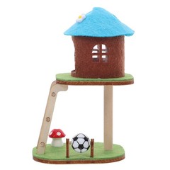 Mini Cat Climbing Frame Ornaments Wooden Tree Desktop Kitten Furniture Tower