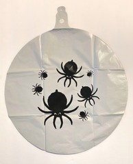 Halloween Spider Foil Balloon Decoration, Black White Spiders Theme