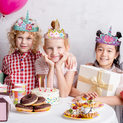 Chiazllta 12 Pieces Unicorn Birthday Party Hats Unicorn Paper Party Crown Headba