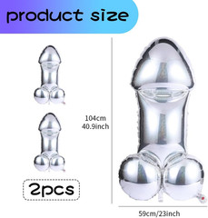 2 Pack Bachelorette Party Decorations 40″ Large Penis Balloons for Bachelor Part