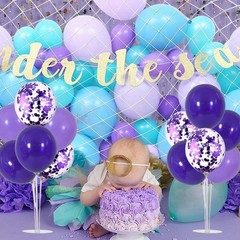 Purple Balloon Stand Centerpiece Table Decorations for Birthday,Baby Shower,W…