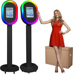 Oval RGB Ring Light iPad Photo Booth Selfie Kiosk Selfie Station Stand for Party