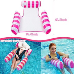 2 Pack Inflatable Pool Hammocks 4-In-1 with Mesh Bottom for Adults