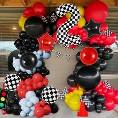 Checkered Number 2 Balloon, 40 Inch Large Foil Race Car Number Balloons, Big …