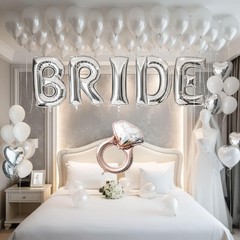 40in Silver BRIDE Balloons, Bridal Veil, Sash & Heart Balloons – Bachelorette De