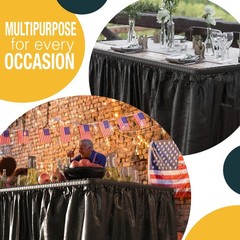 Ruffle Table Skirt Black 6 Pack 14 Ft Long Table Skirts for Rectangle Tables …