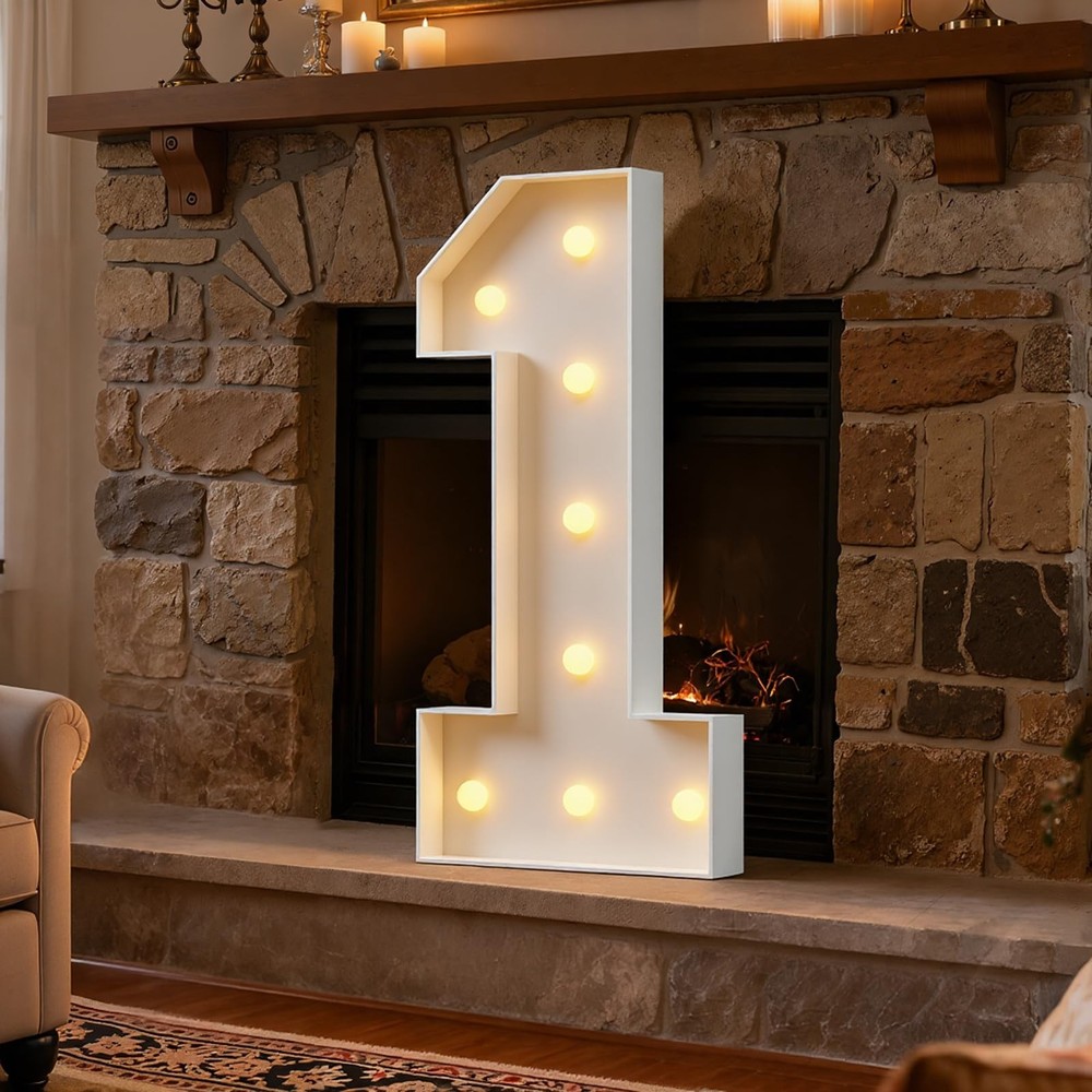 3ft Marquee Numbers 1, Large Light Up Numbers 1, Number Lights 1 for 1st 15th…