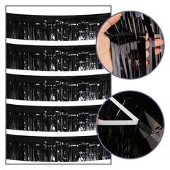 5 Pack 10 Feet Black Fringe Garland Foil 11.81in x 9.84ft,