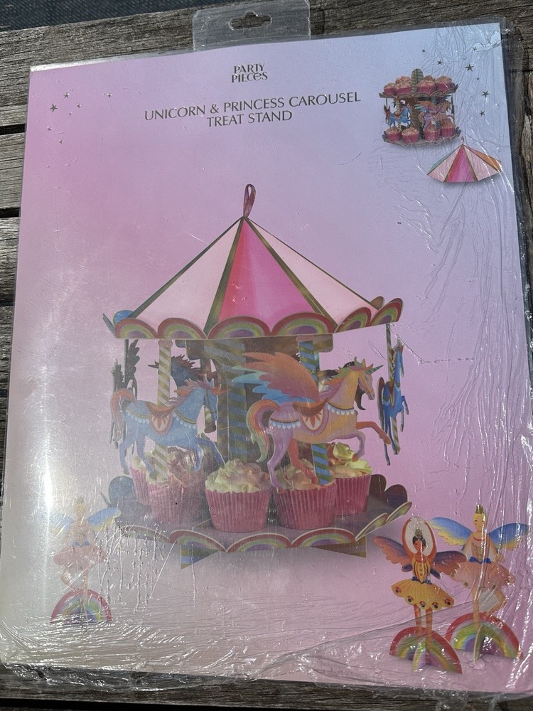 Beautiful Party Birthday Unicorn & Princess Carousel Treat Dessert Stand
