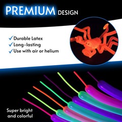 Neon Tying Balloons – Fluorescent Neon Glow Party Balloons for Tying Balloon …