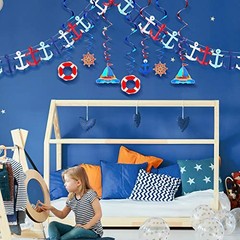 18 Pieces Nautical Party Decorations Cruise Door Banner Nautical Birthday