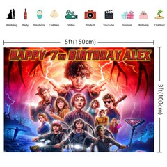 Stranger Things Personalised Custom Banner Backdrop Party Supplies Birthday Gift