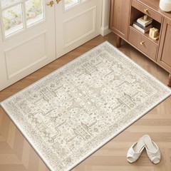 Washable 2×3 Entryway Area Rug – Small Non Slip Vintage Kitchen Runner Rugs I…