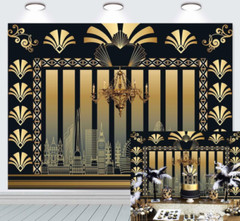 RUINI Roaring 20s Themed Backdrop Art Decor 1920s The Great Gatsby 7x5FT