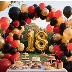 412Pcs Red Black Gold Balloons Arch kit,18 12 10 5 Inch Different Size Latex …