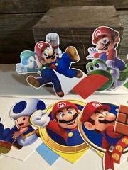 9 PCS Super Mario Cartoon Honeycomb Centerpieces Birthday Party Supplies