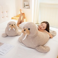 Realistic Walrus Plush Pillow Soft Stuffed Sea Animal Cushion Multiple Sizes