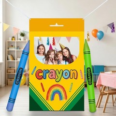 Back to School Crayon Box Photo Backdrop & Balloon Set – Perfect for Photos