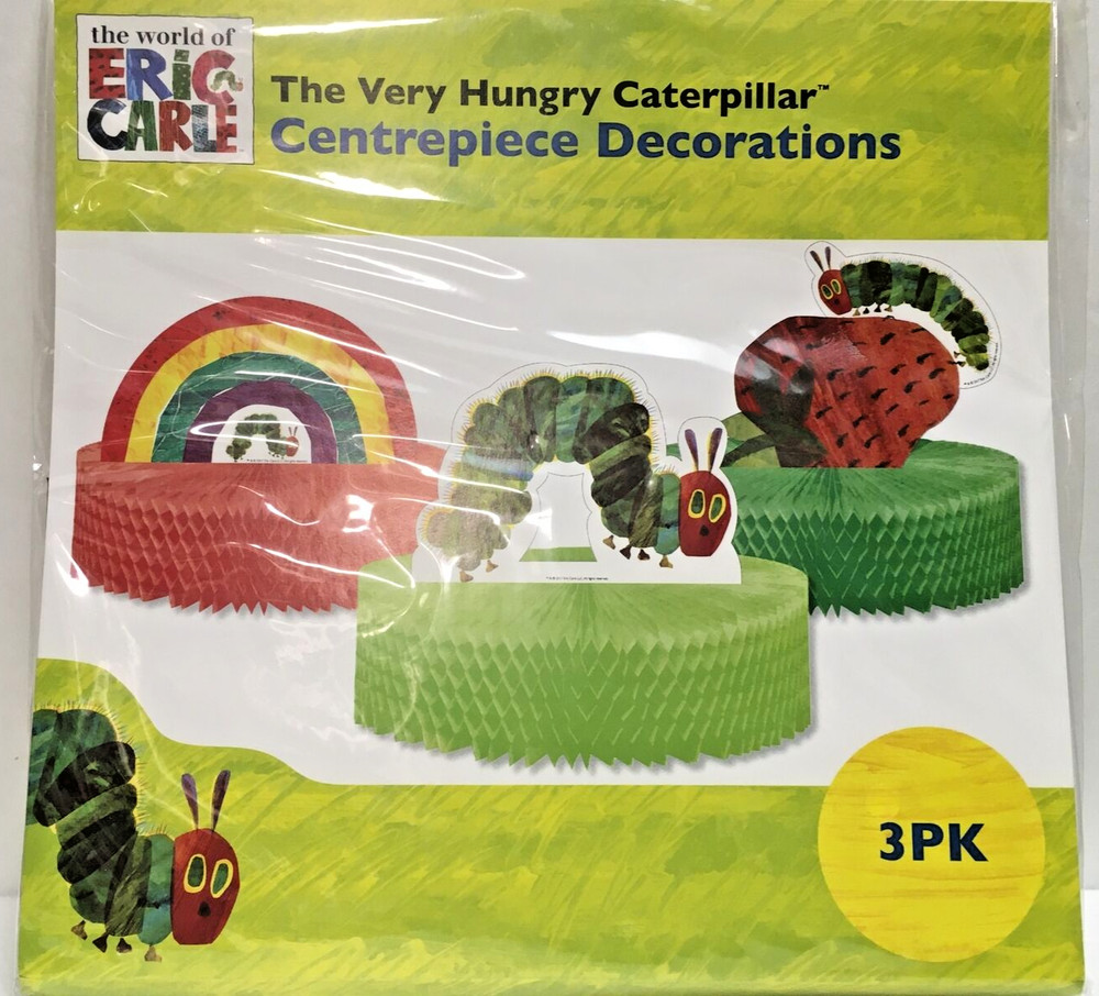 CENTERPIECE DECORATION 3 PK THE VERY HUNGRY CATERPILLAR (TALKING TABLES NIP
