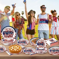 Patriotic 250th Anniversary Kit, 180Pcs, Serve 60 Guests