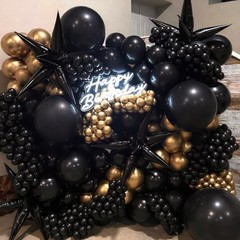 154 PCS of Balloons in Different Sizes (18, 12, 10, 5inches) for Garland Black