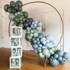 Blue and Green Balloon Arch Kit 107Pcs Dusty Blue Sage Green Balloons Garland…