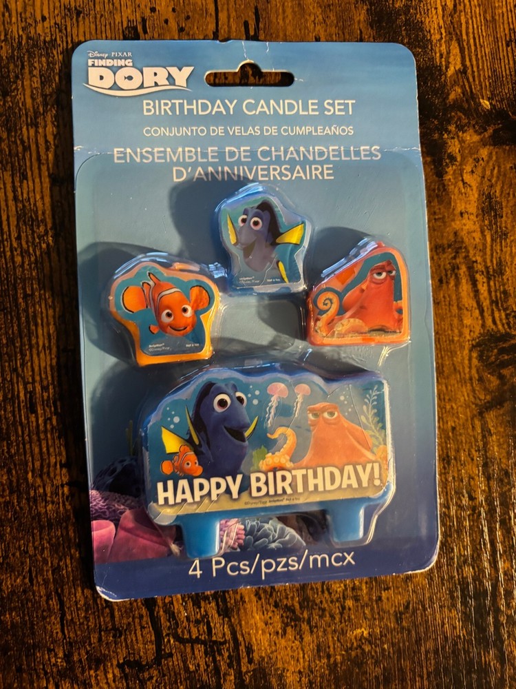 Disney Pixar Finding Dory Birthday Party Cake Candles Set of 4 Pcs NEW SEALED
