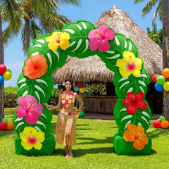 8.2 Ft Tropical Hawaiian Inflatable Arch Summer Luau Party Decoration Monstera L