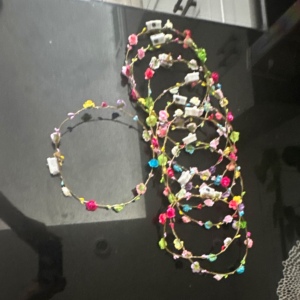 Multicolor Floral Beaded Light Up Crowns Lot Women’s 10pc Mixed Materials