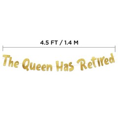 Pre-Strung The Queen Has Retired Gold Glitter Banner – Retirement Decorations…