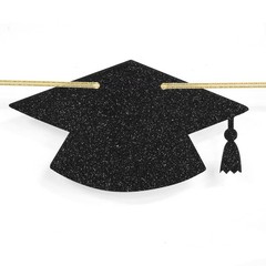 Straight Outta Middle School Banner Glittery Congrats Grad Gold Black