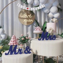 Wedding Decorations Set Large Blue Mr And Mrs Sign Just Married Banner Wooden Le