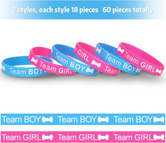 WILLBOND 72 Pcs Gender Reveal Decorations 36 Team Pink and Blue Pins