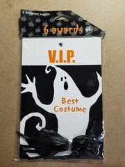 Halloween Costume Awards VIP 6 Count Pack New Paper with Hanging Ribbon Ghost