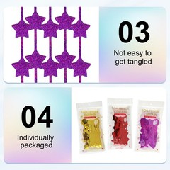 2Pack Party Backdrop Decoration,Star Streamer Foil Fringe Curtain,Laser Rose Red