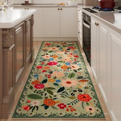 Rugcomf Runner Rug for Hallways 2'7 x 8' (Rectangular), Green