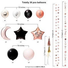 Boho Party Decorations 49 Pcs Rose Gold Black Balloon Kit – Halloween Birthday