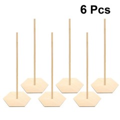 6Pcs Wood Donut Display Stand Khaki Color for Wedding Bridal Shower Decor