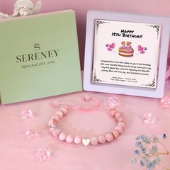 Charming Pink Heart Bracelet with Adjustable Size – Birthday Gift for Daughters