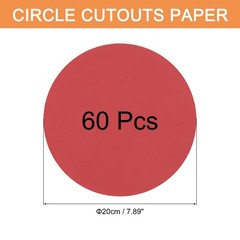 Red Circle Paper Cutouts 8 Inch Round Cardstock 200gsm/75lb Decor 60 PCS