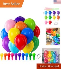 Assorted Rainbow Latex Balloons, 100 Pack 12 Inch round Helium Bright Color Ball