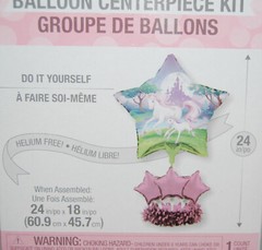 NIB Purple Unicorn Balloon Centerpiece Kit for Party Helium-Free 24in X 18in