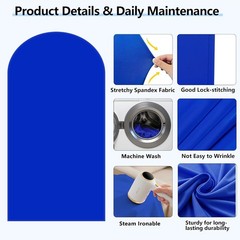 Blue Arch Cover 7.2 ft (No Arch Backdrop Stand), Spandex Wedding Balloon