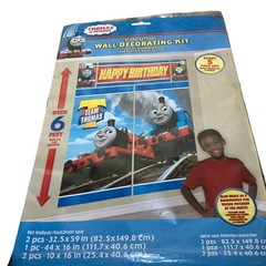 Thomas & Friends Wall Decorating Kit Kids Blue New 5 Piece Scene Setter