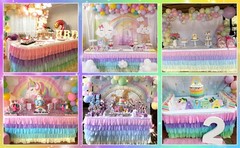 Rainbow Table Skirt Tutu Unicorn Tablecloth for Birthday Party Baby Shower