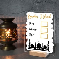 Ramadan Countdown Calendar Eid Mubarak Table Decoration Acrylic Home Decor ET
