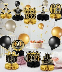 Stylish 60th Birthday Table Centerpieces – 9 Retro Honeycomb Decor Pieces