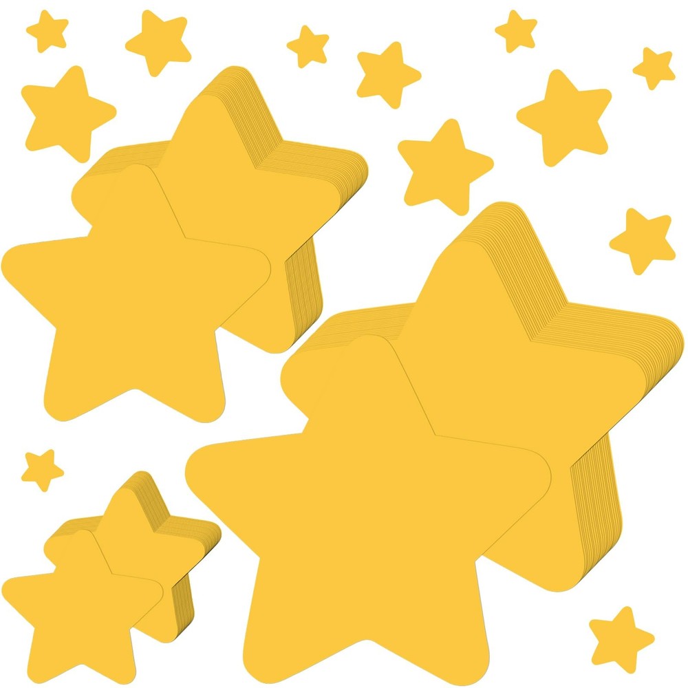 72 Pcs Gold Star Cutouts, 6 4 2.5 Inches, Double Sided, Bulletin Board Decor