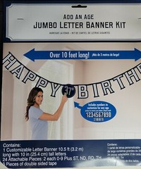 Add An Age Jumbo Letter Banner Kit Vintage Happy Birthday Over 10 Feet Long!!!!!