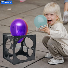 11 Holes Collapsible Black Plastic Balloon Sizer Box, Balloons Sizer Cube, Ballo